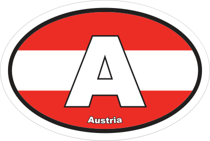 Austria A Flag Oval Sticker