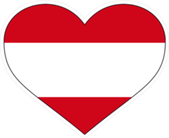 Austria Country Flag Shaped Heart Sticker