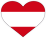 Austria Country Flag Shaped Heart Sticker