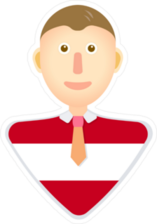 Austria Flag Man Icon Sticker
