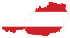 Austria Flag Map Sticker