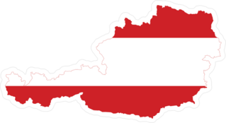 Austria Flag Map Sticker