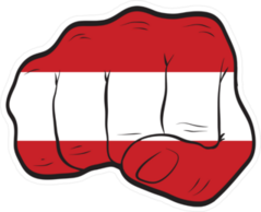 Austria Flag On A Clenched Fist Sticker