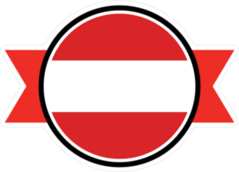 Austria Flag Ribbon Emblem Sticker