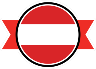 Austria Flag Ribbon Emblem Sticker
