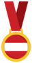 Austria National Flag Gold Medal Sticker