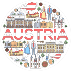 Austria Travel Vacation Guide Circle Sticker