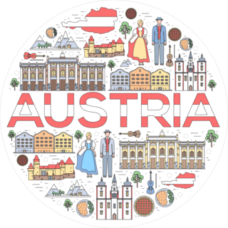 Austria Travel Vacation Guide Circle Sticker