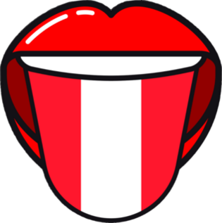 Austrian Language Tongue With Flag Sticker