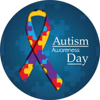Autism Awareness Day Puzzle Shape Ribbon Sticker