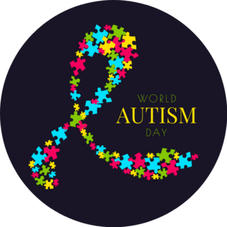 Autism Awareness Poster With A Ribbon Sticker