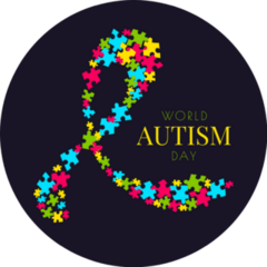 Autism Awareness Poster With A Ribbon Sticker