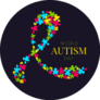 Autism Awareness Poster With A Ribbon Sticker