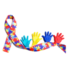 Autism Awareness Ribbon With Colorful Hands Sticker
