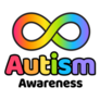 Autism Awareness Symbol, Rainbow Infinity Lettering Sticker
