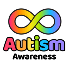 Autism Awareness Symbol, Rainbow Infinity Lettering Sticker