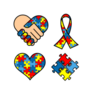 Autism Awareness Symbols Colorful Illustration Sticker