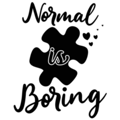 Autism Typography Normal Is Boring Sticker