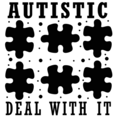 Autistic Deal With It Puzzle Lettering Sticker