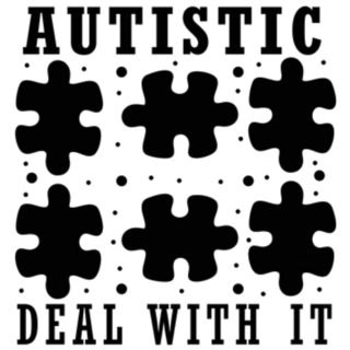 Autistic Deal With It Puzzle Lettering Sticker