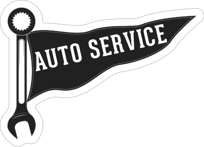 Auto Service Flag Racing Car Sticker