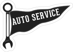 Auto Service Flag Racing Car Sticker
