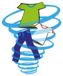 Automatic Laundry Concept Dry Cleaning Cartoon Sticker