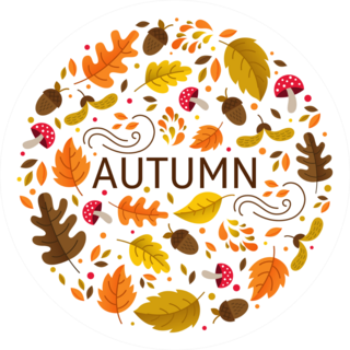 Autumn Circle with Fall Elements Sticker