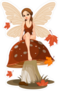 Autumn Fairy Sitting On Mushroom Sticker