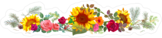 Autumn Flower Border Sticker