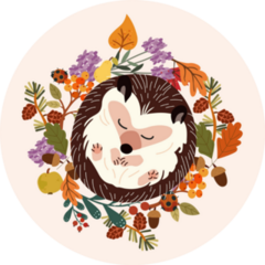Autumn Forest Hedgehog Sticker
