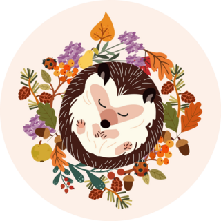 Autumn Forest Hedgehog Sticker
