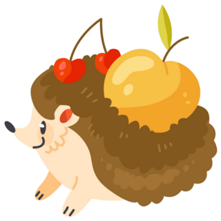 Autumn Fruit Hedgehog Sticker