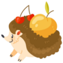 Autumn Fruit Hedgehog Sticker