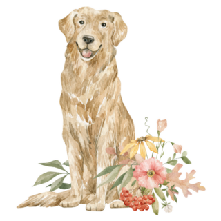 Autumn Golden Retriever Sticker