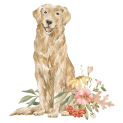 Autumn Golden Retriever Sticker