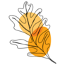 Autumn Icon Leaf Line Art Sticker