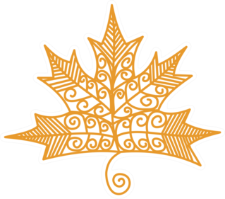 Autumn Leaf Illustration Sticker