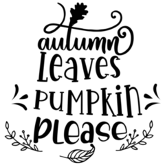 Autumn Leaves Pumpkin Please Fall Lettering Sticker