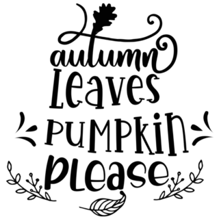Autumn Leaves Pumpkin Please Fall Lettering Sticker