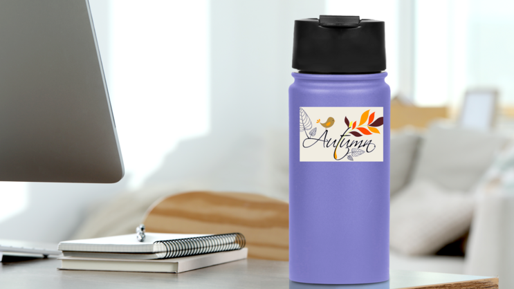 Autumn Sticker on a Water Bottle (New) example