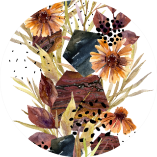 Autumn Watercolor Floral Arrangement Sticker
