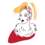 Avant-garde Retro Red Fashion Sketch 20s Style Sticker