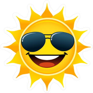 Aviator Glasses Sun Sticker