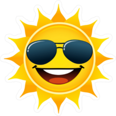 Aviator Glasses Sun Sticker