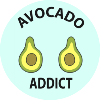 Avocado Addict Lettering Sticker