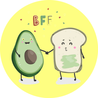 Avocado And Toast Best Friends Forever Sticker