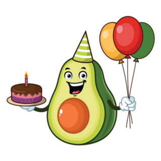 Avocado Birthday Party Sticker