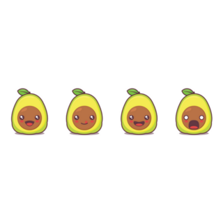Avocado Cartoons Facial Expressions Sticker