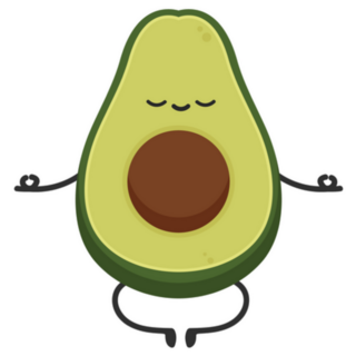 Avocado Character Meditation Sticker